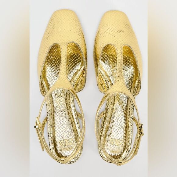 ZARA METALLIC GOLD FLATS - Picture 2 of 8